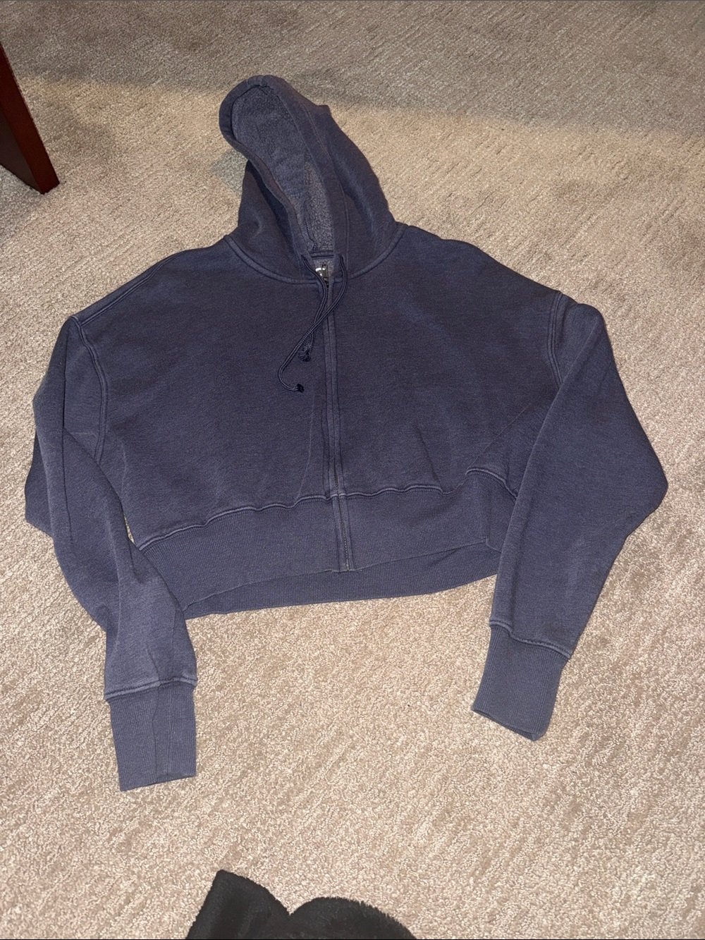 SO Navy Cropped Zip Hoodie